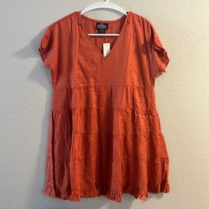 Orange Dot Ruffle Dress